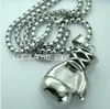 collier pendentif gant de boxe en acier inoxydable pour homme en or blanc n243a