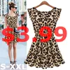 Atacado-Novo 2015 Venda Quente Sexy Leopard Vestido Feminino Casual Sem Mangas Babados Vestidos Vestidos Femininos Roupas Femininas Menina Vestido de Verão