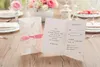 Nyaste stil Flower Wedding Invitation Card äktenskap rosa rektangelinbjudningar med Bowknot Party Decorations Custom Made5849249