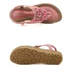 プラスサイズのフラットクリスタルサンダル夏の靴のビーチサンダルレディースフラワーラインストーンフリップフロップのための女性ボヘミアンサンダルサイ​​ズ35から40 41