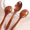 Wholesale-Japanese-style small curved spoon Small Tablespoon Honey spoon Cooking spoon 18cm wave wooden spoon