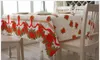 Nappes de Noël broderie de mariage Nappe Polyester 140cm * 180cm couleurs unies rouge table à manger couvre Banquet décoration de vacances