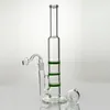 Triple Bong Straight Tube Glass Bongs 27cm Height Water Pipes 14.5mm Female Joint Dab Oil Rigs DHL Free 10xx