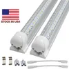 8ft led tube lumières T8 V en forme de lumières led intégrées 2ft 3ft 4ft 5ft 6ft 8ft refroidisseur éclairage double rangée magasin lumières luminaire