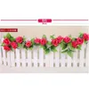 2PC Artificial Fake Silk Rose Flower Ivy Vine Hanging Garland Wedding Home Decor Party Decoration