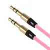 Auto Audio Aux Extention Cable 3ft 1m Wired Auxiliary Stereo 3.5mm Metal Jack Port Male Lood voor Draagbare Telefoon Computer Speaker