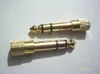 50PCS gold Headphone Adapter Stereo 1/4 Inch (6.3mm) Male to 1/8 Inch (3.5mm)