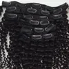 new style brazilian virgin curly hair weft clip in human hair extensions unprocessed natural black/ brown color 7pcs 1set afro kinky curl