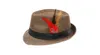 Ny sommar trilby fedora hattar halm med fjäder för mens mode jazz panama strand hatt 10st / lot