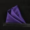 Solid Shiny Full Square Kerchief Handkerchief imitation silk Gentleman Hanky Cravat for Wedding Groom Fashion Accessories