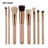 8st/set Pro Makeup Borstes Set Foundation Blandning Pulverögonskugga Kontur Concealer Blush Eyebrow Brush Pink/Slivery/Black