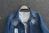 Atacado- Novo tamanho grande buracos coreanos BF Jeans jaquetas 2020 primavera outono denim médio longo casaco solto rasgado para roupas femininas 1172 l7d9
