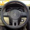 Covers Steering wheel cover Case for Volkswagen VW Golf 6 New Santana Jetta Polo Bora Touran Magotan Genuine leather DIY Car styling