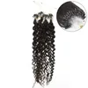 Elbess Hair-Micro Bague Extension des cheveux 0.8g / Strand 200 brins / lot # 1 # 1b # 4 # 6 boucle de vague d'eau de la boucle de micro-ondes de micro-cheveux