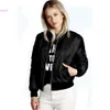 Gros-2015 Top Automne Bomber Vestes Femmes Col Montant Manteaux Zipper Casual Jaqueta Manches Sports Loisirs Manteau Outwear Armée vy