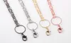 En gros 10pcs / lot Mix Couleurs Flottant Collier En Alliage Chaîne Fit Pour Magnétique Verre Living Charms Médaillon Pendentif