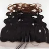 Brasilianisches malaysisches Jungfrau-Haar, Ombre-Verschluss, 13 x 4 gebleichte Knoten, 2 Töne, 1b/33, Körperwelle, freier Teil, Spitzen-Frontalverschluss mit Bady-Haar