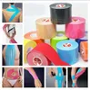 Retail 5cm * 5m Kinesiologi Kinesio Roll Bomull Elastisk Lim Muskel Sport Kinesiologi Tape Bandage Physio Strain Skada Support Kneepad