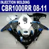 Kit de carenado de alta calidad de moldeo por inyección para HONDA CBR1000RR 2008 2009 2010 2011 azul blanco negro CBR1000 RR carenados set 08-11 # U30