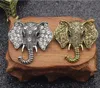 Vintage Smycken Stor Elephant Guldpläterad Brosch för Kristall Rhinestone Animal Badge Suit Scarf Pin Alloy Brosches