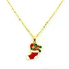 Nieuwe aankomsten Sieraden Sets Mode Rode Kerstmis Kousen Vergulde Oorbellen Ketting Sets Kerstdecoratie Sieraden