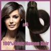 Vente en gros - 18-20 ", 8pcs brésilien remy cheveux extensions clip-in remy cheveux humains, 6 # brun clair, 100g / set,