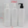 Contenitori vuoti per shampoo con pompa per lozione bianca da 250 ml X 20 per imballaggi cosmetici, bottiglie in plastica PET con distributore di sapone liquido
