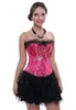 Fashion Slim Womens Plus Size S-6XL Royal Court Printed Embroidery with Lace Trim Big Lady Burlesque Bustier Overbust Corset Top D225c