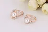 2015 vendite calde moda donna / ragazza gioielli mosaico perla cristallo modellazione anello in oro rosa stile misto confermato l'anello di colore 50 pz / lotto