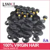 Brésilien Body Wave Hair Hair Huags tisse Wavy 4 Bundles Lot non transformés 8A Extensions de cheveux brésiliens Couleur naturelle Double trame