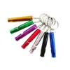 Partihandel-2016 Hot Sale Aluminium Alloy Whistle Keyring Mini för Utomhus Överlevnad Säkerhet Sport Camping Jakt Gratis frakt