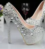 Zapatos de tacones altos para mujer calientes impermeables y adornos de diamante zapatos de novia de moda dama cómoda y antideslizante zapatos de dama de honor