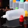 Botellas de líquido E de plástico estilo PE de 100 ml con cuentagotas y tapa a prueba de niños Punta larga y delgada 600 unids/lote