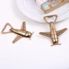 Cute Airplane Bottle Opener for Wedding Party Bridal Shower Party Favors Guest Gift Airplane Corkscrew Gold Beer Opener