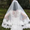 Velos de boda cortos de 2 niveles con lentejuelas brillantes cubierta de borde de encaje velo de novia con peine accesorios de boda NV7115