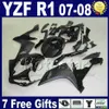 100% passform för Yamaha R1 Fairing Kit År 2007 2008 YZF R1 07 08 Fairings Kits Injicering Motorcykeldelar L7B2