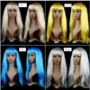 Anime Cosplay Wigs Hot Sale Multicolor Billiga Syntetisk Hair Wig Cosplay 14 Färgad Kostym Långa Straight Paryker För Party Club Night