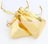 Sacchetti di gioielli in raso di garza Gioielli 100 pzlotto Argento placcato oro Sacchetti regalo di Natale Borsa 7X9 cm 9x12 cm 13x18 cm7875620