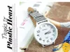 kostenloser Versand WoMaGe Damen Damenmode Farbstreifen Bügel-Armbanduhr Geschenkuhr (blau, weiß, rosa), Weihnachtsgeschenk