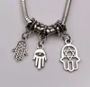 100 pezzi di lega d'argento antico mix pendente con ciondolo a mano di Hamsa per creazione di gioielli collana braccialetto accessori fai da te A-385