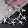 Livraison gratuite avec numéro de suivi Top vente 925 Bracelet en argent 5 étoiles de mer Bracelet bijoux en argent 20 Pcs/lot pas cher 1809