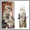 Beach Dresses Holiday Dresses Women Crop Top Midi Skirt Set Summer Holiday Beach Sexy Skirts Trendy Two Pieces Dresses Dresses For Womens