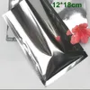 DHL 12*17 cm (4,7*6,7") 700st/lot Vakuumpåsar Värmeförseglade påsar Öppen topp Silver Aluminiumfolie Plastpåse Matförvaringspaket Förpackningspåsar