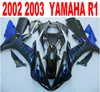 YAMAHA R1 2002 용 사출 성형 ABS 풀 페어링 키트 02 검은 색 페어링의 푸른 불꽃 세트 02 03 yzf r1 LQ18