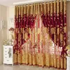 Ny ankomstgardiner Lyxpärlor för vardagsrum Tulle + Blackout Curtain Fönsterbehandling / Drape i brun / Röd Freeshipping