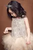 Kız Tutu Elbise Kız Dantel Prenses Elbiseler Bebek Çocuk Giysileri Çiçek Hollow Kolsuz Elbise Yaz Kore Tarzı Yelek Şık Şampanya