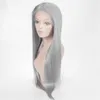 회색 인간의 머리카락 앞 레이스 가발 은색 회색 측면 부분 전체 레이스 가발 러시아어 버진 흑인 여성을위한 100 % 인간의 머리카락