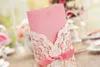 Nyaste stil Flower Wedding Invitation Card Marriage Pink Rectangle Inbjudningar med Bowknot Party Decorations Custom Made4260491