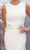 Oscar Minimumism Celebrity Dresses Giuliana Rancic White Round Neck Broderi Satin Mermaid Court Train Red Carpet Evening Gowns