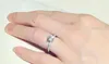 Yhamni Luxury Princess Solid 925 Sterling Silver Rings Bröllopsengagemang Acessory Cubic Zirconia Diamond Jewelry Ring for Women2717